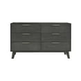 thumbnail image 2 of Modrest Soria 6-Drawer Modern Wood & Stainless Steel Dresser in Wash Gray, 2 of 6