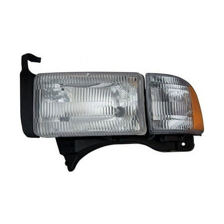 Left Driver Side Headlight Assembly - Compatible with 1994 - 2002 Dodge Ram 2500 (Except 1999 - 2002 with Sport) 1995 1996 1997 1998 2000 2001