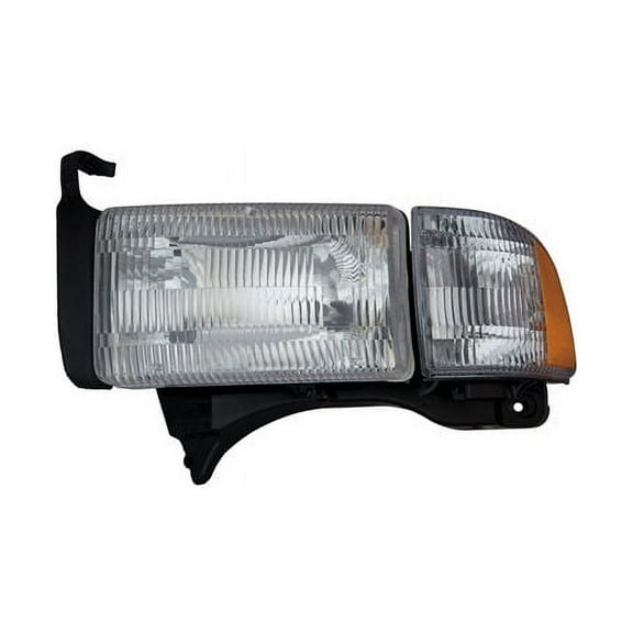 Left Driver Side Headlight Assembly - Compatible with 1994 - 2002 Dodge Ram 2500 (Except 1999 - 2002 with Sport) 1995 1996 1997 1998 2000 2001