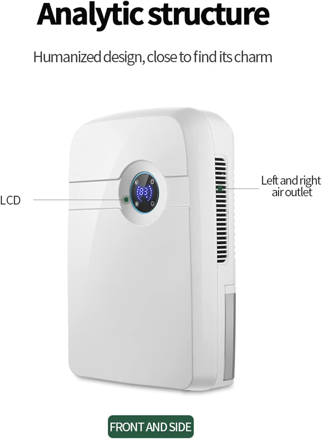 FETCOI Remote Control Household Dehumidifier Mini Dehumidifier Mute Moisture Absorption Remotely 2.5L for Bedroom Baby Room