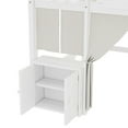 thumbnail image 3 of Bellemave Low Loft Bed with Storage Cabinet, Twin Size Loft Bed with Curtain and Bookcase,Wood Loft Under-Bed with Play Space (White）, 3 of 8