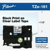 Brother Genuine P-touch TZE-161, 36mm (1.4") Standard Laminated Label Maker Tape, Black on Clear, 36mm (1.4”) x 8m (26.2 ft ), TZE161