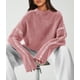 thumbnail image 3 of Suéter PRETTYGARDEN de Punto Grueso Oversized Cuello Alto Rosa M, 3 of 6