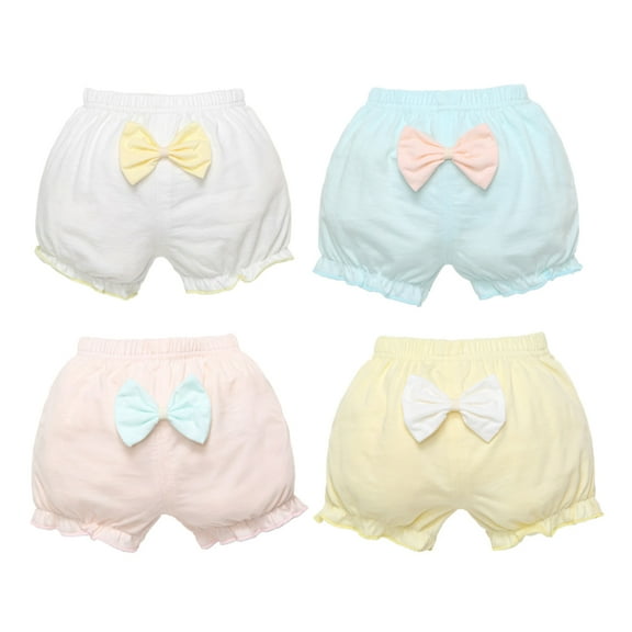 MSemis Toddler Little Girls 4 Pack Cotton Bloomers Shorts Solid Color Pull On Briefs Underwear Type C 120