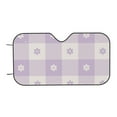 thumbnail image 6 of Lsque Floral Purple Buffalo Plaid Car Windshield Sun Shade | Accordion Folding Style Auto Shade for Car Truck SUV Van | Blocks UV Rays Sun Visor Protector | Small, 6 of 7