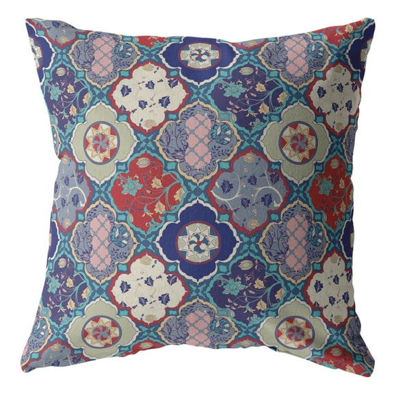 Amrita Sen Designs Amrita Sen Flower Diamonds Indoor Outdoor Pillow Zip 20" x 20"