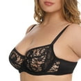 thumbnail image 2 of Underwire Sheer Lace Bra Plus Size Lingerie Comfort Fit 32 34 36 38 40 42 B C D E F G H I ( 40C, Black), 2 of 3