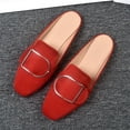 thumbnail image 5 of NOKIO Buckle Flats Comfortable Slip on Women Mules Flats Shoes Backless Loafers Women's Spring And Autumn New Flat Square Head Casual Shoes Women'S Flat Mules, 5 of 7