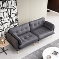 thumbnail image 3 of Leumius 3 Seat Sofa Couch with Gold Metal Legs, Linen Fabric Upholstered Loveseat Couches, Gray, 3 of 6