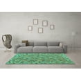 thumbnail image 3 of Ahgly Company Indoor Round Southwestern Turquoise Blue Country Area Rugs, 5' Round, 3 of 4