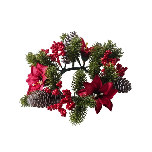 Outdoor Christmas Decorations Candle Rings Wreaths Centerpiece Fall Table Decorations Holiday Party Decor for Christmas Christmas Decorations Indoor Garland