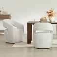 thumbnail image 2 of Spruce & Spring Barrel-Style Dining Chair with Upholstered Seat and Casters, No Assembly Required, Multi-colored Wheat Fabric, 2 of 11