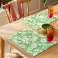 thumbnail image 4 of Green Daisy Floral Placemats Set of 8 Spring Watercolor Flower Leaf Plant Place Mats Indoor Wipeable Table Mats Washable Cloth Dining Table Placemats for Kitchen Holiday Party Home Decor 13x19 Inch, 4 of 9