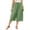 Green, variant on Plus Size Summer Capri Pants for Women Wide Leg Elastic Waist Loose Baggy Boho Capris Vacation Outdoor Beach Pants