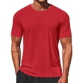 thumbnail image 5 of Mens Shirts Dry Fit Athletic T Shirts UPF 50+ Performance Cooling Shirt Short Sleeve Red L, 5 of 5