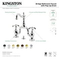 thumbnail image 2 of Kingston Brass KS7975TX French Country Bridge Bathroom Faucet with Brass Pop-up, Oil Rubbed Bronze, 2 of 7