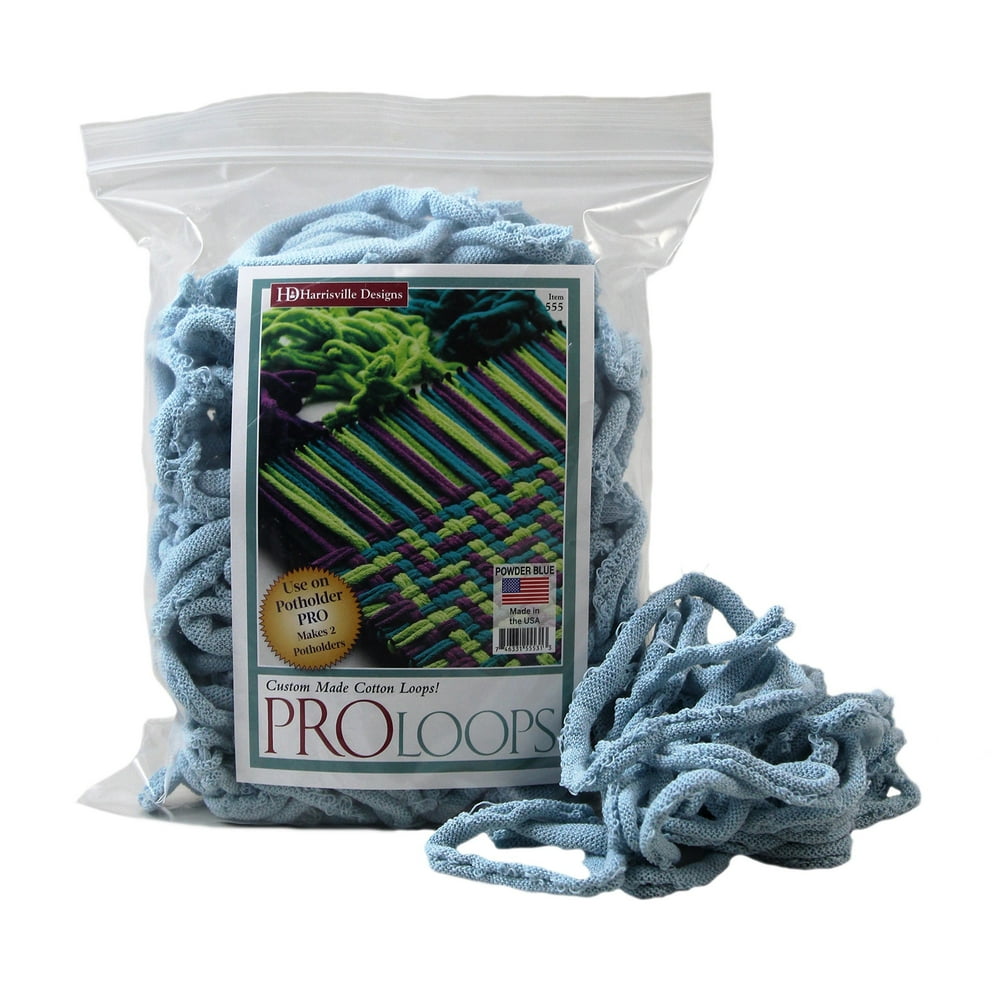 Harrisville Designs PRO 10" Cotton Loops, Powder Blue Makes 2