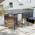 thumbnail image 2 of Outsunny 10' x 12' Outdoor Hardtop Pergola Polycarbonate Roof Gazebo Grey, 2 of 10