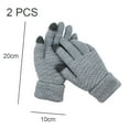 thumbnail image 2 of Winter Touchscreen Gloves Warm Fleece Lined Knit Gloves Elastic Cuff Winter - Gray+white, 2 of 5