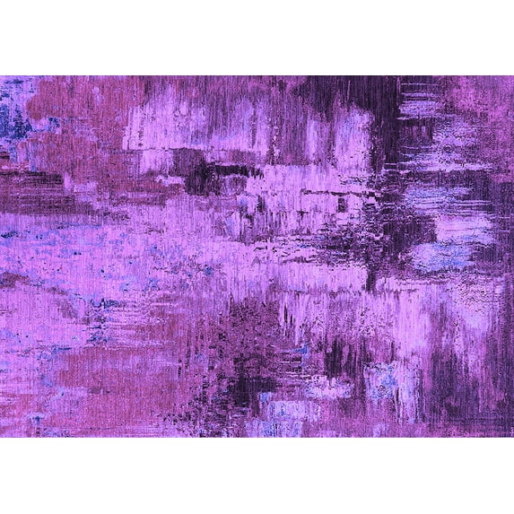 Ahgly Company Indoor Rectangle Oriental Purple Industrial Area Rugs, 7' x 9'