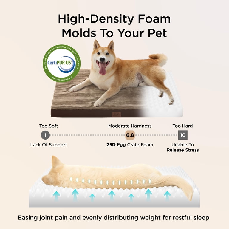 U By Bedsure Orthopedic Dog Bed, Large, Brown photo 2