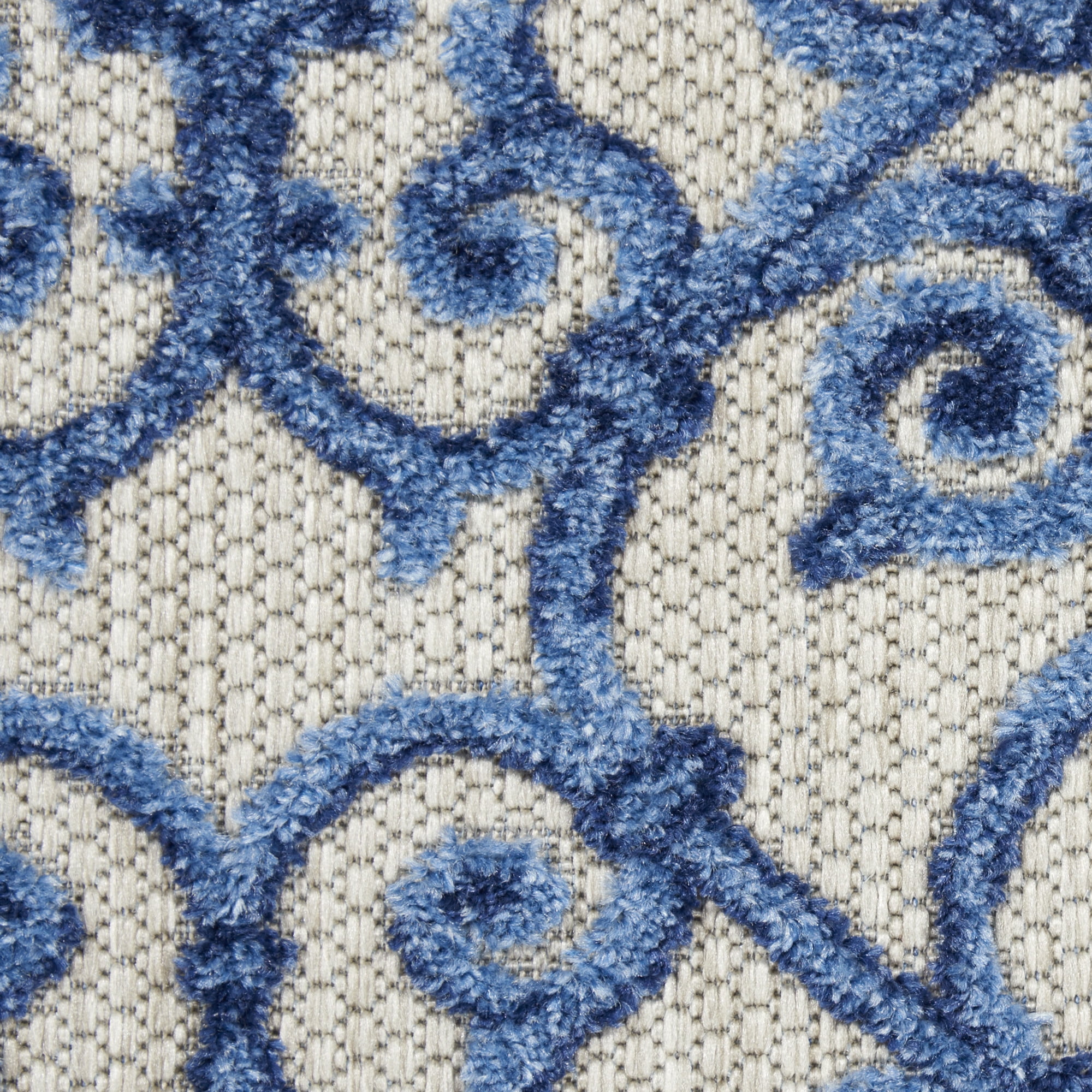 Nourison Aloha Indoor/Outdoor Grey/Blue 9'6" x 13' Area Rug, (10x13)