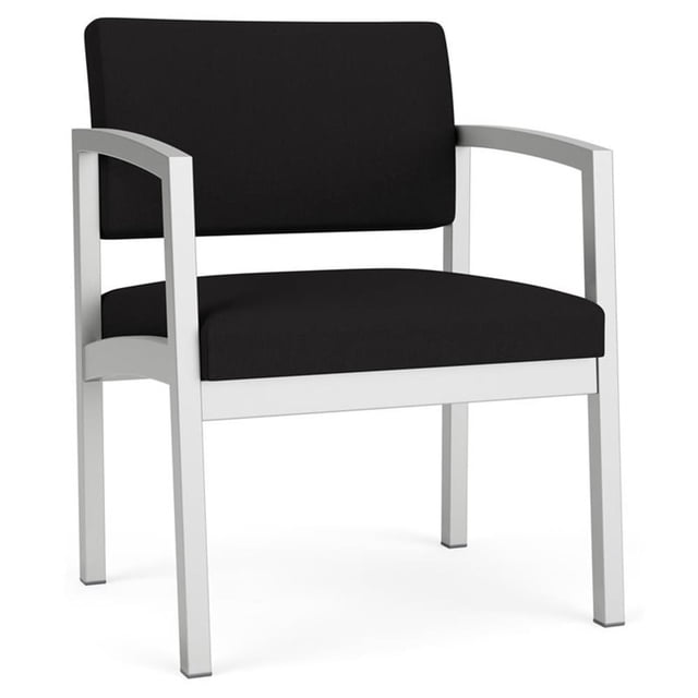 Fauteuil d'Appoint Surdimensionné en Acier Lenox pour Réception / Acier Argenté / Noir