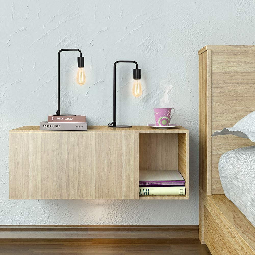 Industrial Table Lamps Set of 2 - Modern Bedside Lamps Black
