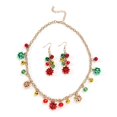 thumbnail image 1 of Joyería navideña para mujer, juego de collar y pendientes navideños, collar con cascabeles, pendientes con lazo navideño, collar de Navidad con cuentas rojas y verdes, 1 of 4