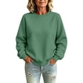thumbnail image 2 of Crew Neck Sweatshirts Women Long Sleeve No Hood Pullover Sweatshirts Fall Casual Loose Sweatshirts, M, 2 of 6