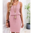 thumbnail image 5 of Women'S Waffle Knit Tank Dress Sleeveless Square Neck Casual Summer Outfit Pink XL, 5 of 9