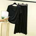 thumbnail image 2 of HUJlwoi Pajama Set for Women Modal Short Sleeve Tops Long Skirts Pjs Set 2 Piece Loungewear Soft Comfy Set Solid Color Sleepwear Matching Clothing, 2 of 5