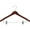 Brown, variant on Wood Curved Combo Hanger w/ Adjustable Cushion Clips, Box of 50 17 Inch Wooden Hangers w/ Walnut Finish & Chrome Swivel Hook & Notches for Shirt Jacket or Dress by International Hanger