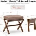 thumbnail image 3 of Foldable Foot Stool Ottoman, Modern Foot Rest with Bamboo X Legs & Thick Foam Cushion, Folding Foot Stools Small Padded for Bedroom Living Room, Makeup Vanity Stool Chair, 3 of 17