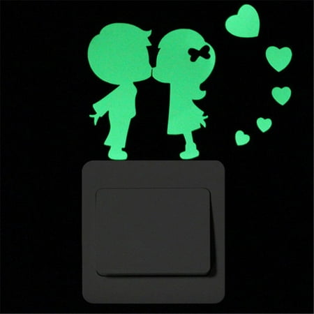 Removable For Bedroom PVC Self-Adhesive Gecko Couple Glow In The Dark Switch Luminous Stickers Wall Sticker Fluorescent A