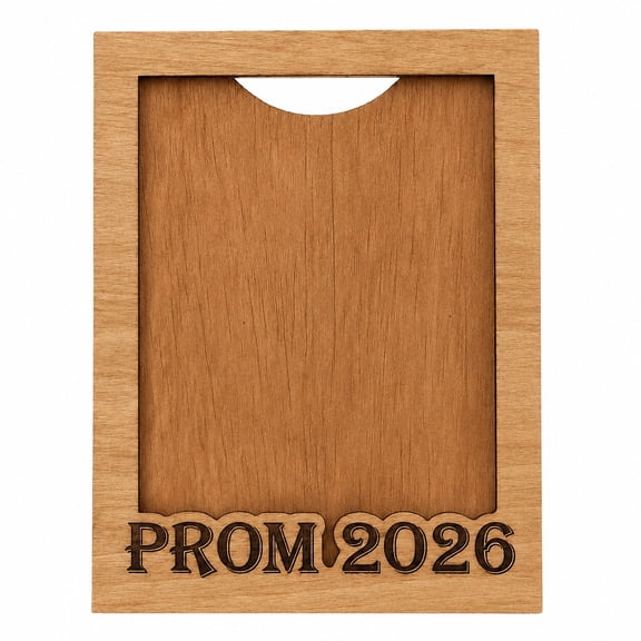 Wooden Prom 2026 Picture Frame, 5x7 Photo Display with Stand and Wall Mount, Decorative Engraved Design