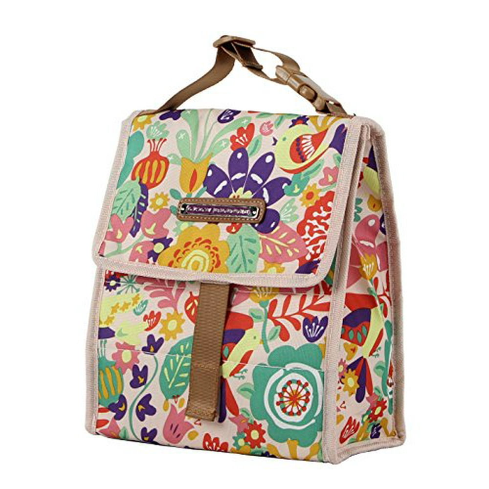 Lily Bloom Foldover Women's Lunch Box (Tulips and Tweets)