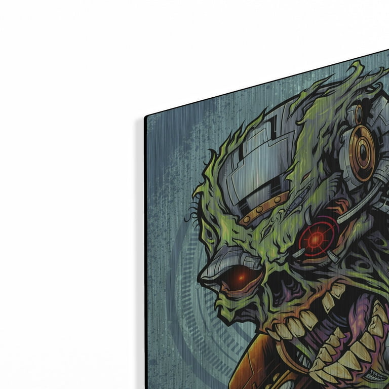 Luxe Metal Art 'Cyborg Zombie' by Flyland Designs, Metal