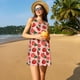 thumbnail image 3 of Easygdp Tomatoes para Vestido Transpirable de Mujer, Vestido Suelto de Manga Corta con Pliegues y Bolsillos para el Verano, 3 of 7