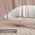 thumbnail image 6 of Farmhouse Decor Grey Neutral Pillow Covers 20x20 Set of 2 Gray Striped Patchwork Boho Pillows for Home Couch and Sofa, 6 of 6