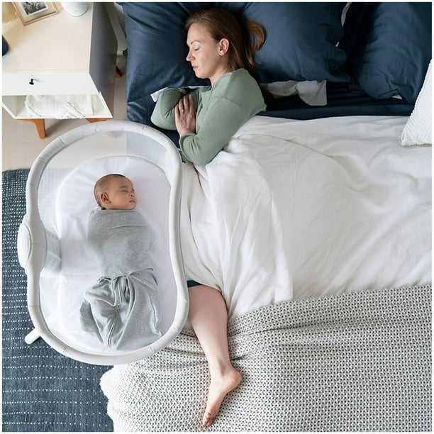 HALO BassiNest - Cama giratoria 3.0, moisés para bebé con diseño de cierre seguro para dormir, color gris