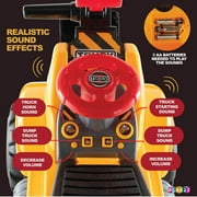 Toy Tractors For Kids Ride On Excavator - Music Sounds Digger Scooter Tractor Toys Bulldozer Includes Helmet With Rocks - Ride On Tractor Pretend Play - Toddler Tractor Construction Truck - Play22USA