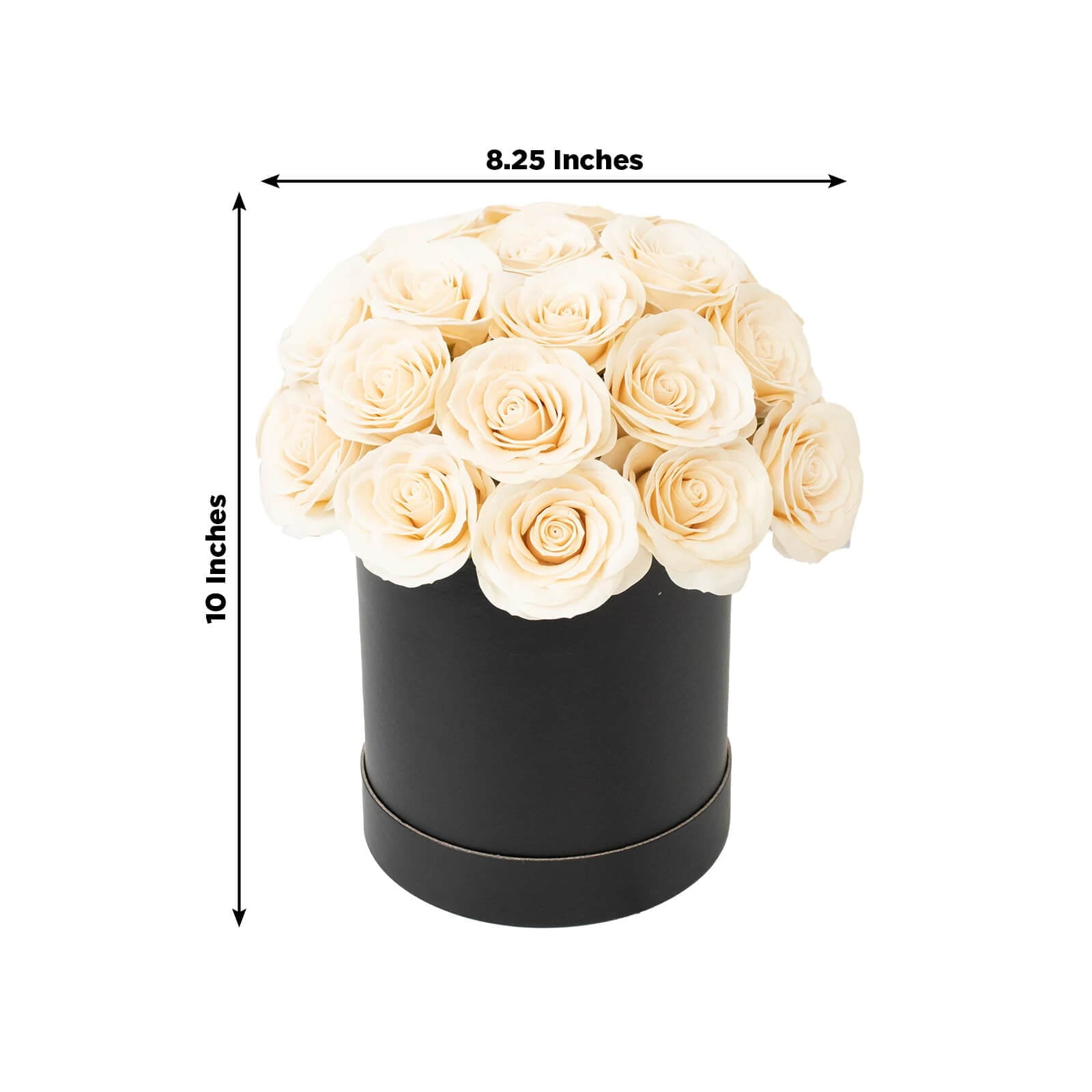 Efavormart Prearranged Rose Centerpiece Arrangement, Ivory 27pcs Roses with Black Round Gift Box