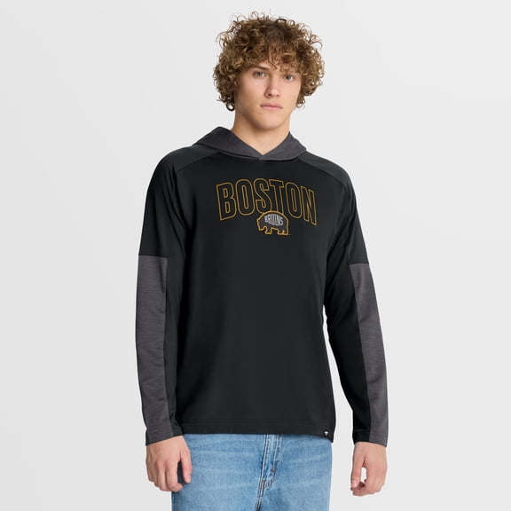 Men's Fanatics Black Boston Bruins Penalty Shot Long Sleeve Hoodie T-Shirt