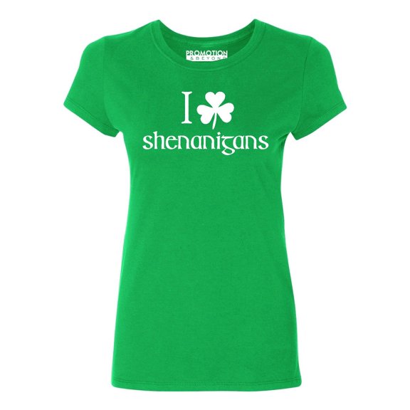 P&B I Shamrock Shenanigans, St Patrick's Day Women's T-shirt, XL, Green
