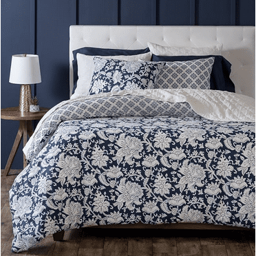 MARTHA STEWART Kyra Duvet Cover Queen Size, 100% Cotton 3 Piece Set - 1 Duvet Cover, 2 Pillow Shams