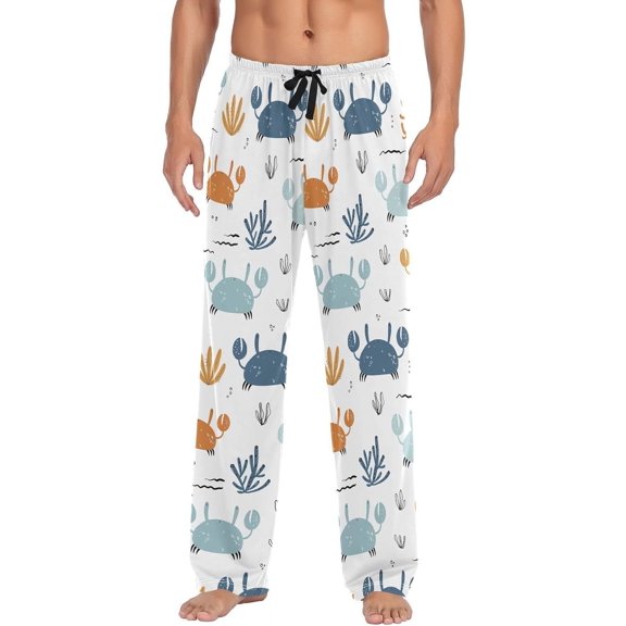 GZHJMY Crabs Men's Pajama Pants, Soft and Comfortable Lounge Sleep Bottoms with Pockets, Men's Sleepwear with Custom Print, Small