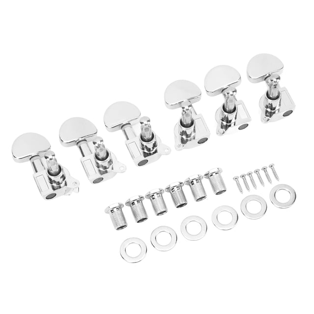 Guitar Locking Tuners,3R3L Guitar Locking Tuners String Tuning Pegs Set Semicircle Guitar Locking Tuners Precision Engineered