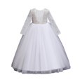 thumbnail image 4 of URMAGIC 3-13T Girl Long Sleeve Embroidery Princess Pageant Dresses Kids Prom Ball Gown Dresses, 4 of 5