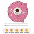 thumbnail image 6 of 15 Inch Round Placemats Set of 4, Pink Birthday Non Slip Heat Insulation PP Table Mats, Colorful Confetti Ribbons Polka Dots Classroom Washable Place Mats for Kitchen Dining Party Table Decor, 6 of 7